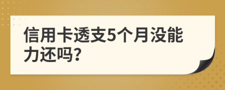 信用卡透支5个月没能力还吗？