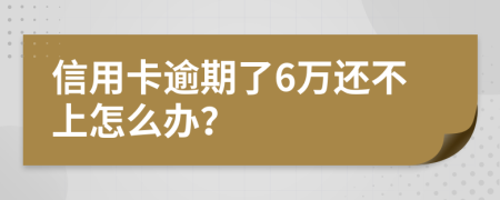 信用卡逾期了6万还不上怎么办？