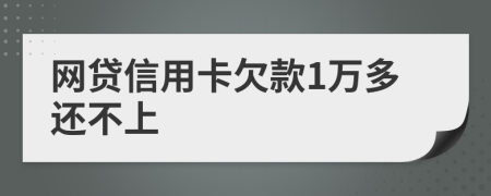 网贷信用卡欠款1万多还不上