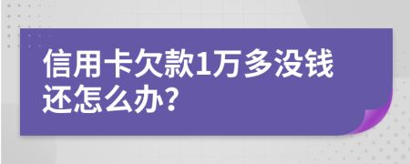 信用卡欠款1万多没钱还怎么办？