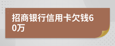 招商银行信用卡欠钱60万