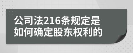 公司法216条规定是如何确定股东权利的