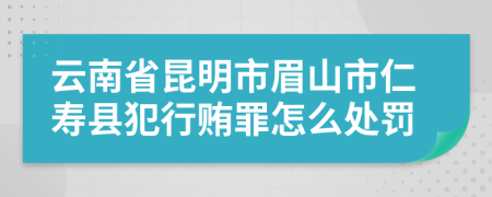 云南省昆明市眉山市仁寿县犯行贿罪怎么处罚