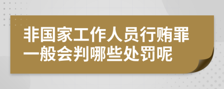 非国家工作人员行贿罪一般会判哪些处罚呢