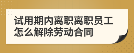 试用期内离职离职员工怎么解除劳动合同