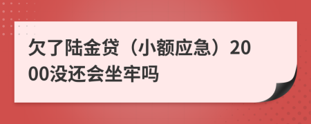欠了陆金贷（小额应急）2000没还会坐牢吗