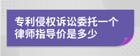 专利侵权诉讼委托一个律师指导价是多少