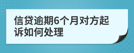 信贷逾期6个月对方起诉如何处理