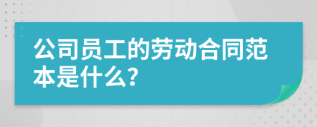 公司员工的劳动合同范本是什么？