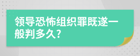 领导恐怖组织罪既遂一般判多久?