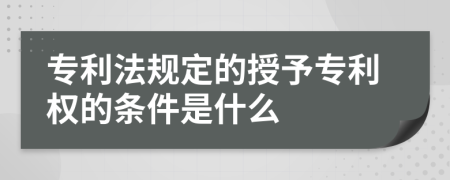 专利法规定的授予专利权的条件是什么