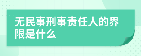 无民事刑事责任人的界限是什么