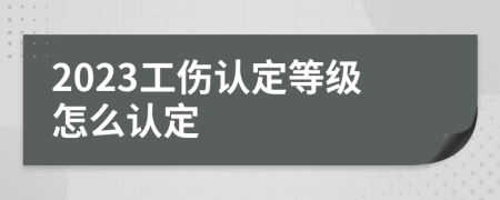 2023工伤认定等级怎么认定