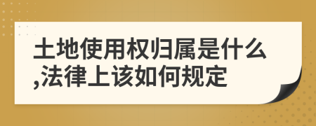 土地使用权归属是什么,法律上该如何规定