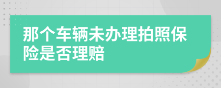 那个车辆未办理拍照保险是否理赔