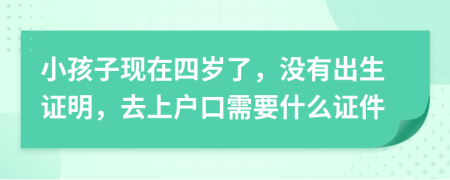 小孩子现在四岁了，没有出生证明，去上户口需要什么证件