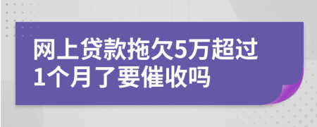 网上贷款拖欠5万超过1个月了要催收吗