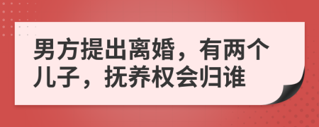 男方提出离婚，有两个儿子，抚养权会归谁