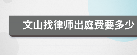 文山找律师出庭费要多少