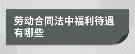 劳动合同法中福利待遇有哪些