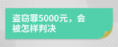 盗窃罪5000元，会被怎样判决