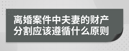 离婚案件中夫妻的财产分割应该遵循什么原则