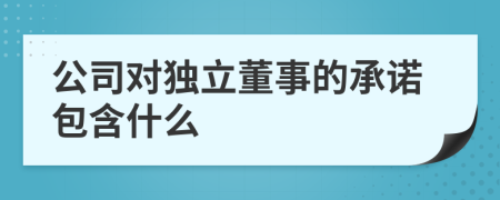 公司对独立董事的承诺包含什么