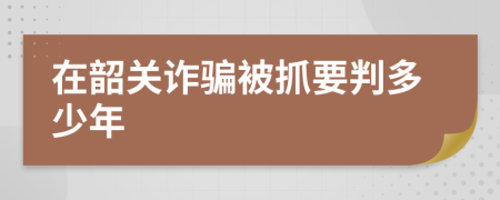 在韶关诈骗被抓要判多少年