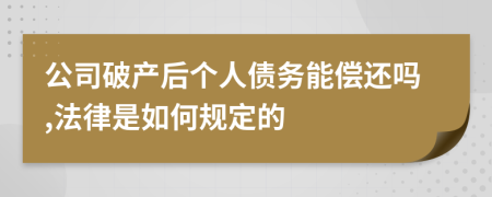 公司破产后个人债务能偿还吗,法律是如何规定的