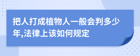 把人打成植物人一般会判多少年,法律上该如何规定