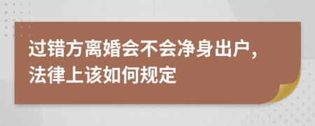 过错方离婚会不会净身出户,法律上该如何规定