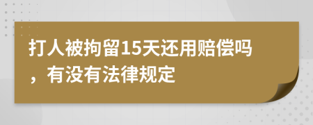 打人被拘留15天还用赔偿吗，有没有法律规定