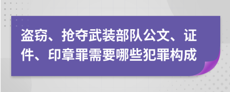盗窃、抢夺武装部队公文、证件、印章罪需要哪些犯罪构成