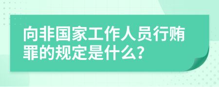 向非国家工作人员行贿罪的规定是什么？