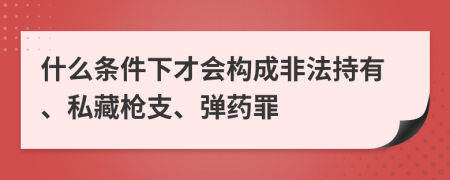 什么条件下才会构成非法持有、私藏枪支、弹药罪