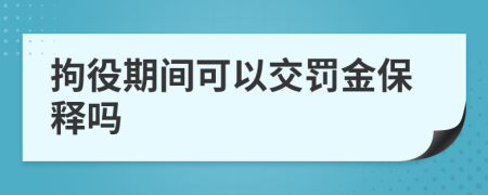 拘役期间可以交罚金保释吗