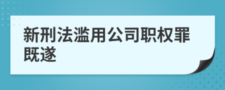 新刑法滥用公司职权罪既遂