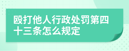 殴打他人行政处罚第四十三条怎么规定