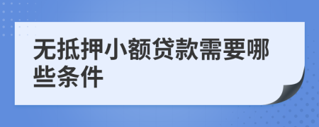 无抵押小额贷款需要哪些条件