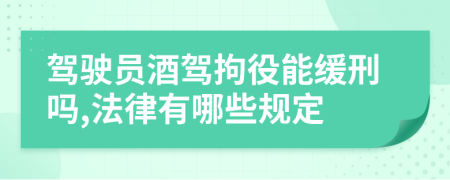 驾驶员酒驾拘役能缓刑吗,法律有哪些规定