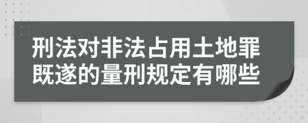 刑法对非法占用土地罪既遂的量刑规定有哪些