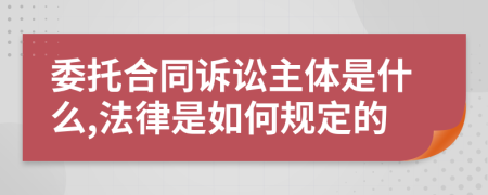 委托合同诉讼主体是什么,法律是如何规定的