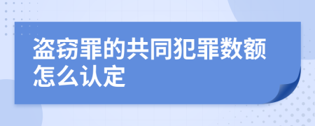 盗窃罪的共同犯罪数额怎么认定