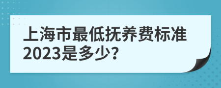 上海市最低抚养费标准2023是多少？