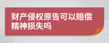 财产侵权原告可以赔偿精神损失吗