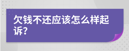 欠钱不还应该怎么样起诉？