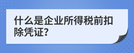 什么是企业所得税前扣除凭证？