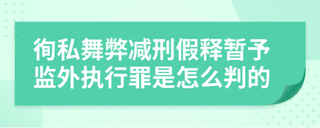 徇私舞弊减刑假释暂予监外执行罪是怎么判的