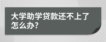 大学助学贷款还不上了怎么办?