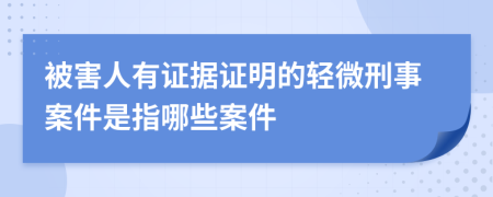 被害人有证据证明的轻微刑事案件是指哪些案件